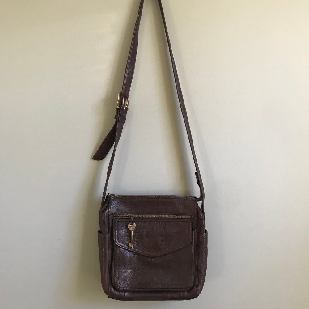 Fossil Brand Brown All-Leather Crossbody